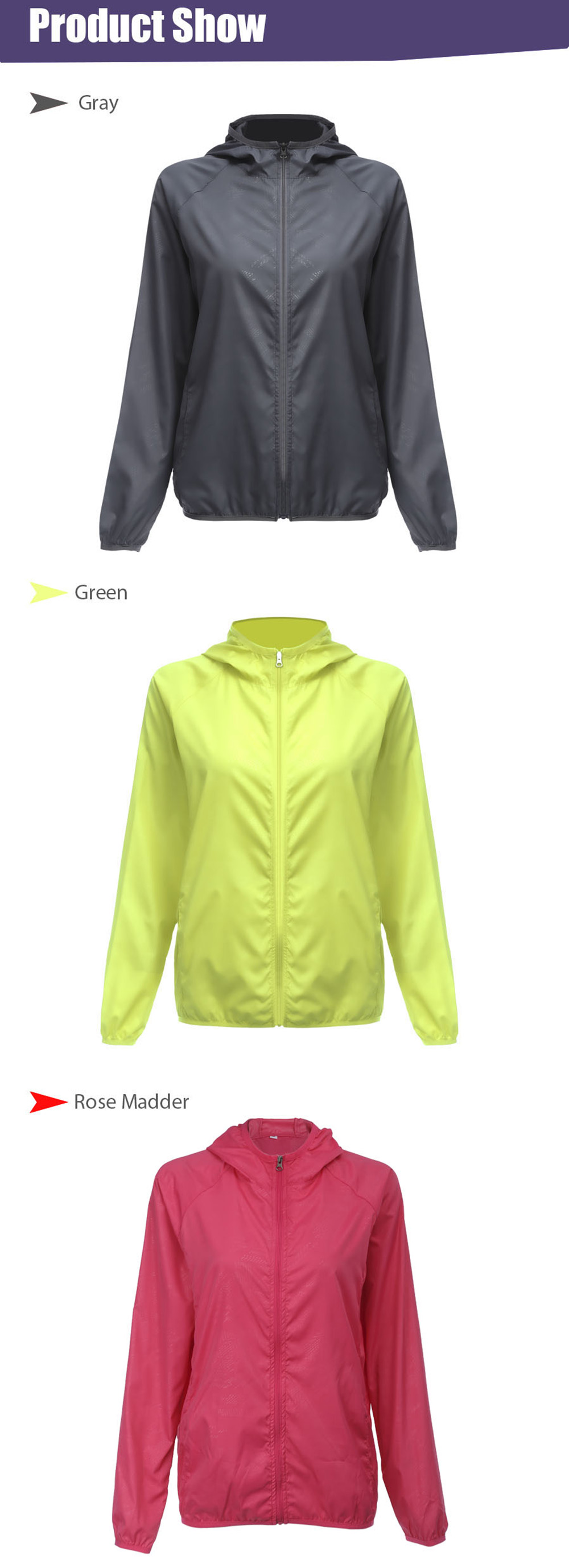 Men Women Quick Dry Hiking Waterproof Jacket Outdoor Sport UV Protection Coat