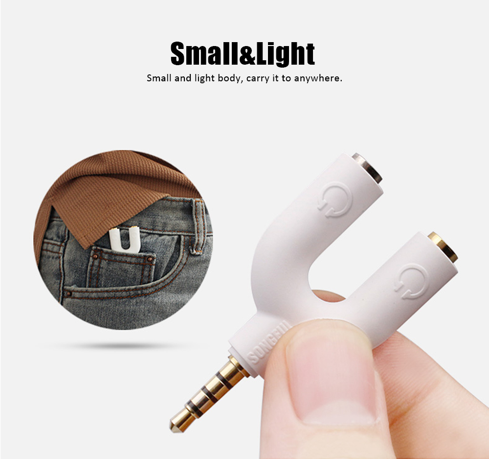 SONGFUL U2 3.5MM Stereo Audio Earphones Splitter Adapter 1 to 2 Connector SONGFUL U2 3.5MM Stereo Audio Earphones Splitter Adapter 1 to 2 Connector