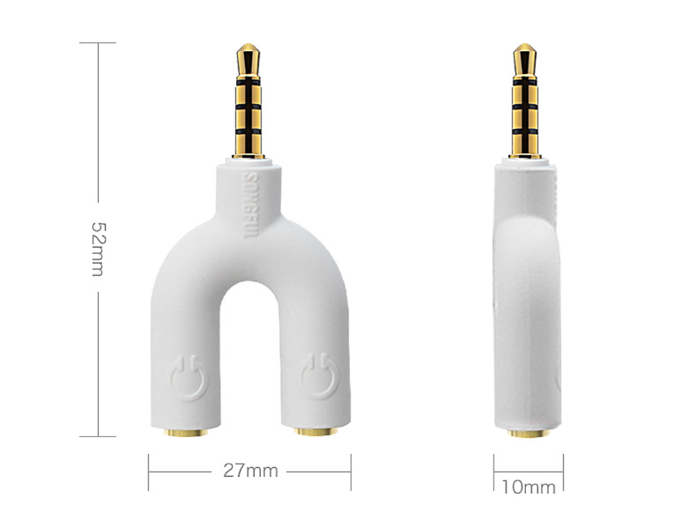 SONGFUL U2 3.5MM Stereo Audio Earphones Splitter Adapter 1 to 2 Connector SONGFUL U2 3.5MM Stereo Audio Earphones Splitter Adapter 1 to 2 Connector