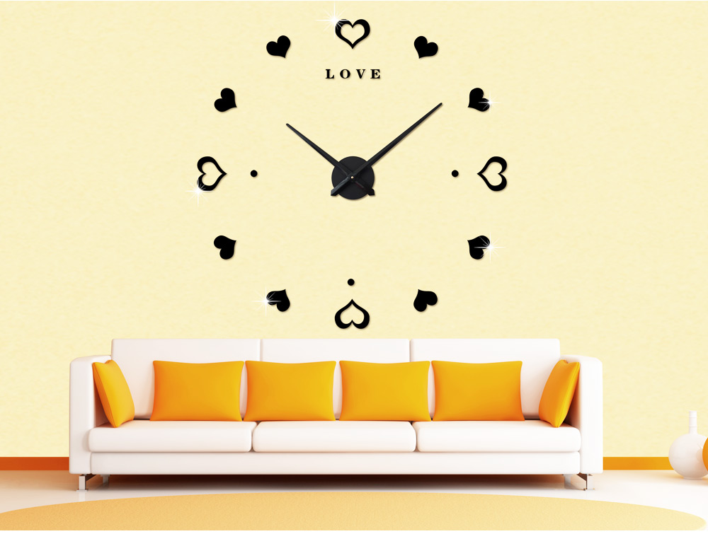 M.Sparkling Heart Shape Sticker DIY Digital Wall Clock M.Sparkling Heart Shape Sticker DIY Digital Wall Clock
