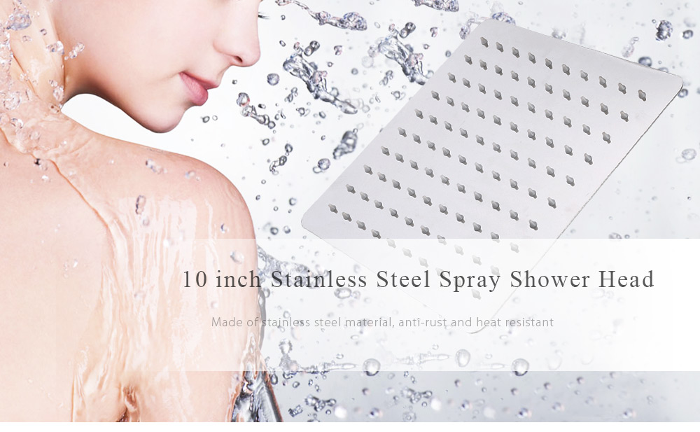 10 inch Square Stainless Steel Spray Bathroom Shower Head