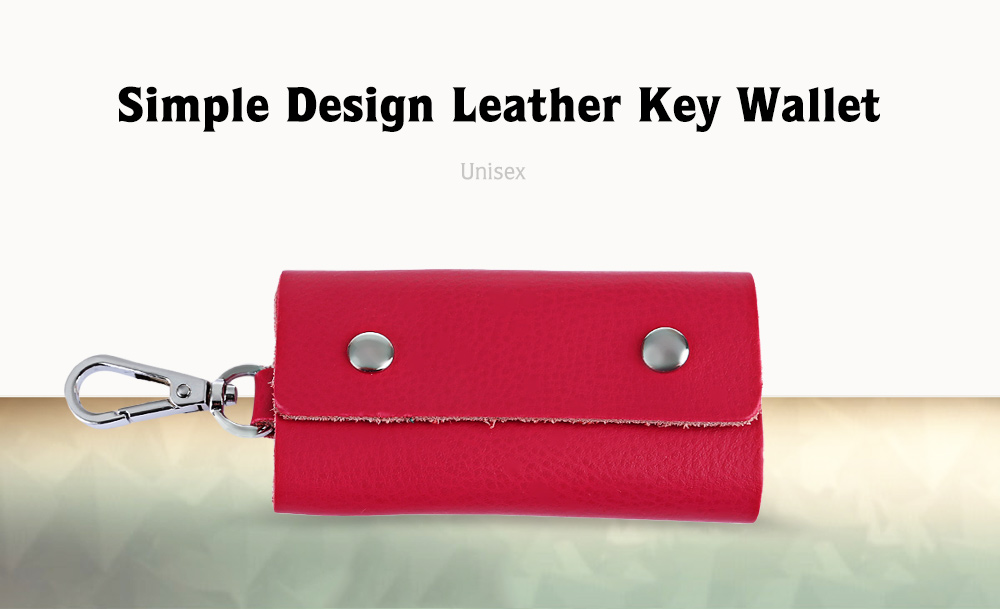 Unisex Candy Colors Soft Leather Key Wallet with Snap Hook Unisex Candy Colors Soft Leather Key Wallet with Snap Hook