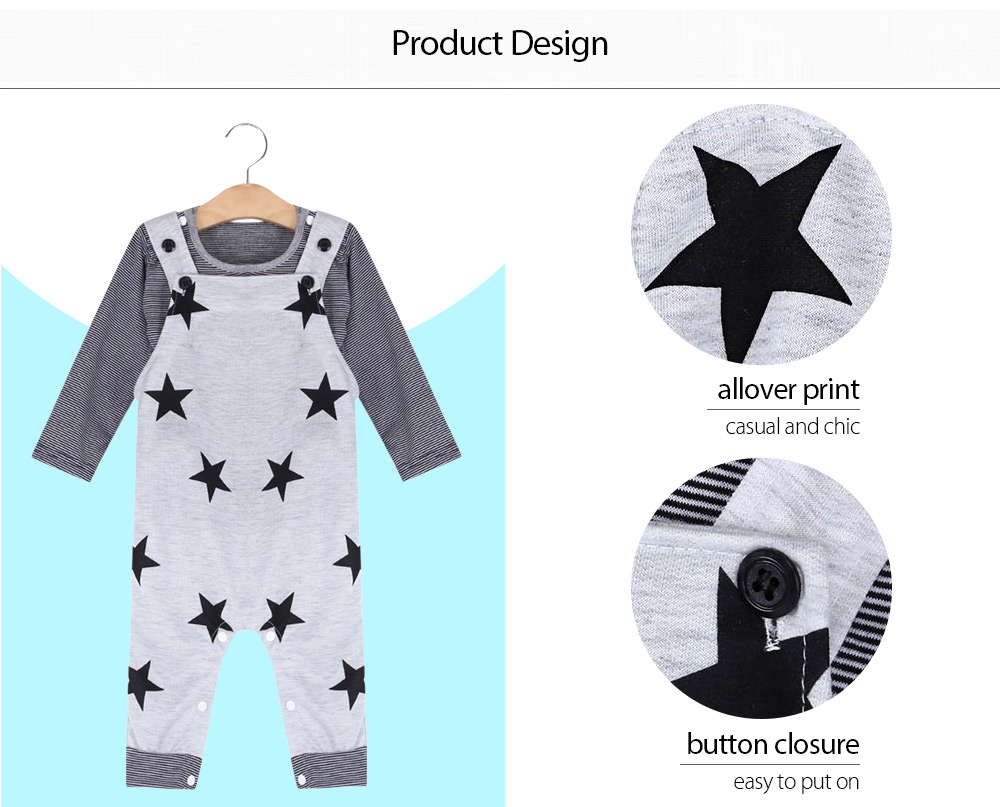 Xirubaby Casual Stripe Printed Babies Twinset