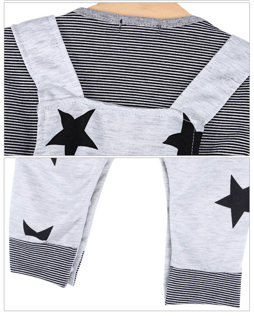 Xirubaby Casual Stripe Printed Babies Twinset