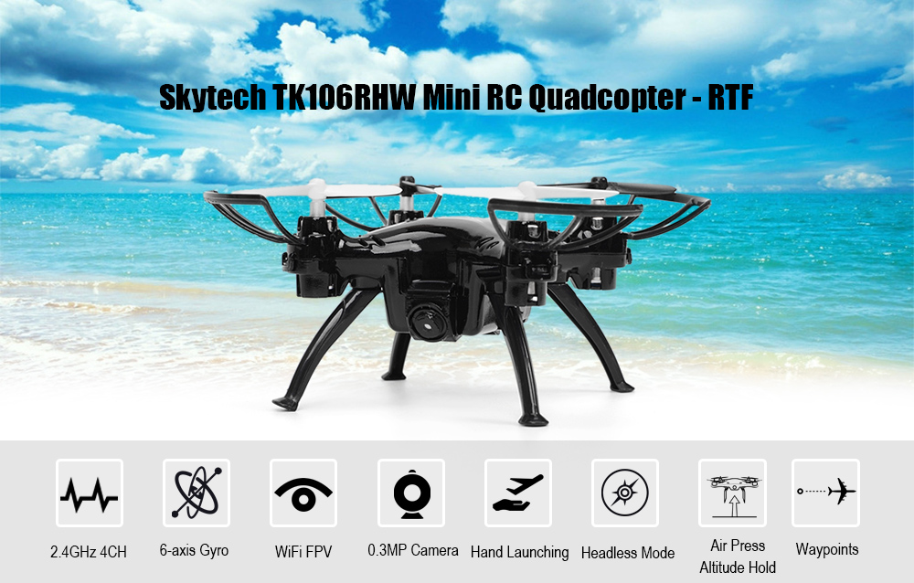 Skytech TK106RHW Mini RC Drone RTF WiFi FPV 0.3MP Camera / Hand Launching / G-sensor Mode Skytech TK106RHW Mini RC Drone RTF WiFi FPV 0.3MP Camera / Hand Launching / G-sensor Mode