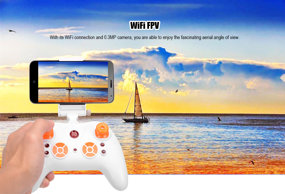 Skytech TK106RHW Mini RC Drone RTF WiFi FPV 0.3MP Camera / Hand Launching / G-sensor Mode