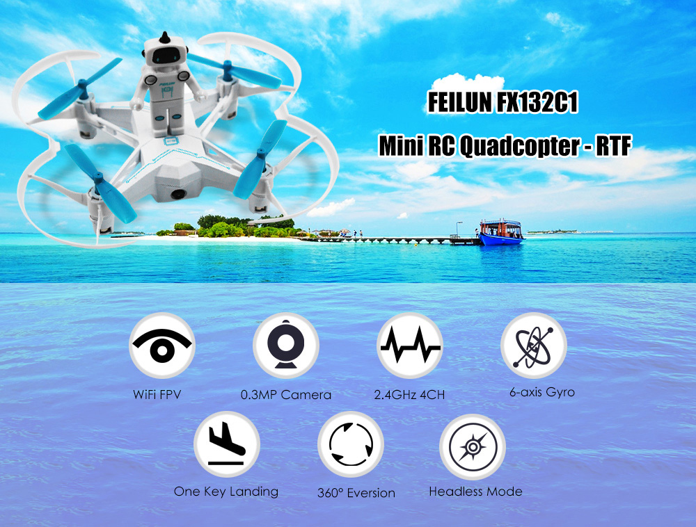 FEILUN FX132C1 RC Drone RTF WiFi FPV 0.3MP Camera / 2.4GHz 4CH 6-axis Gyro / Headless Mode / 360 Degree Rotation FEILUN FX132C1 RC Drone RTF WiFi FPV 0.3MP Camera / 2.4GHz 4CH 6-axis Gyro / Headless Mode / 360 Degree Rotation
