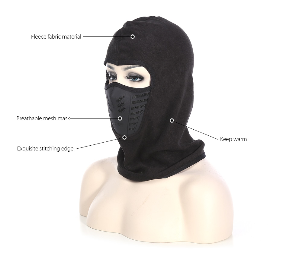 Winter Unisex Windproof Motorcycle Bicycle Face Mask Neck Helmet Cap Thermal Fleece Hat