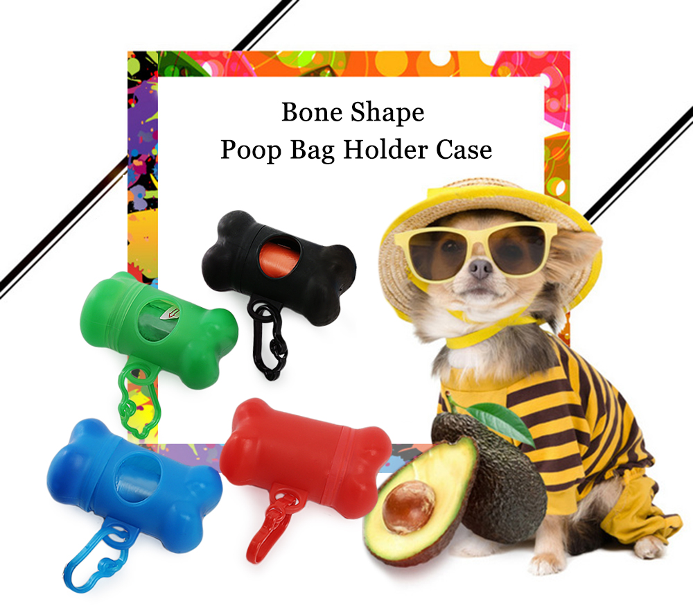 Bone Shape Dog Poop Bag Dispenser with Carabiner Clip Bone Shape Dog Poop Bag Dispenser with Carabiner Clip