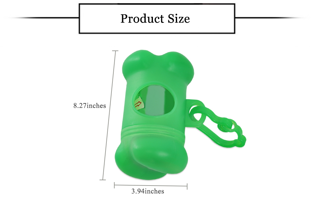 Bone Shape Dog Poop Bag Dispenser with Carabiner Clip Bone Shape Dog Poop Bag Dispenser with Carabiner Clip