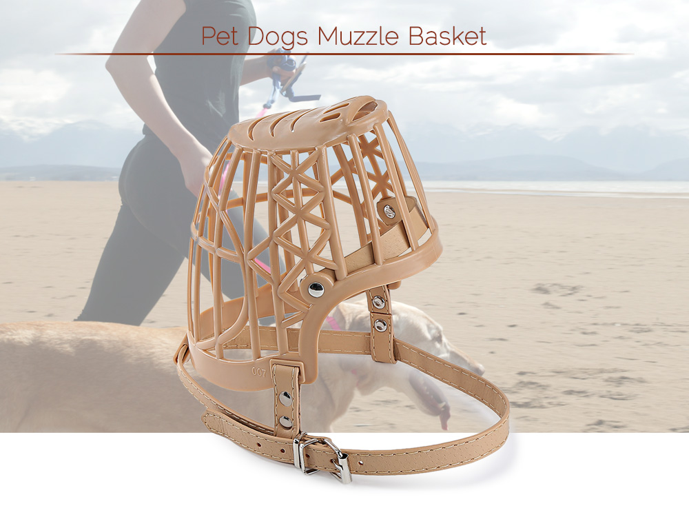 High Quality Plastic Pet Dogs Muzzle Basket Anti-biting Design with Adjustable PU Straps High Quality Plastic Pet Dogs Muzzle Basket Anti-biting Design with Adjustable PU Straps