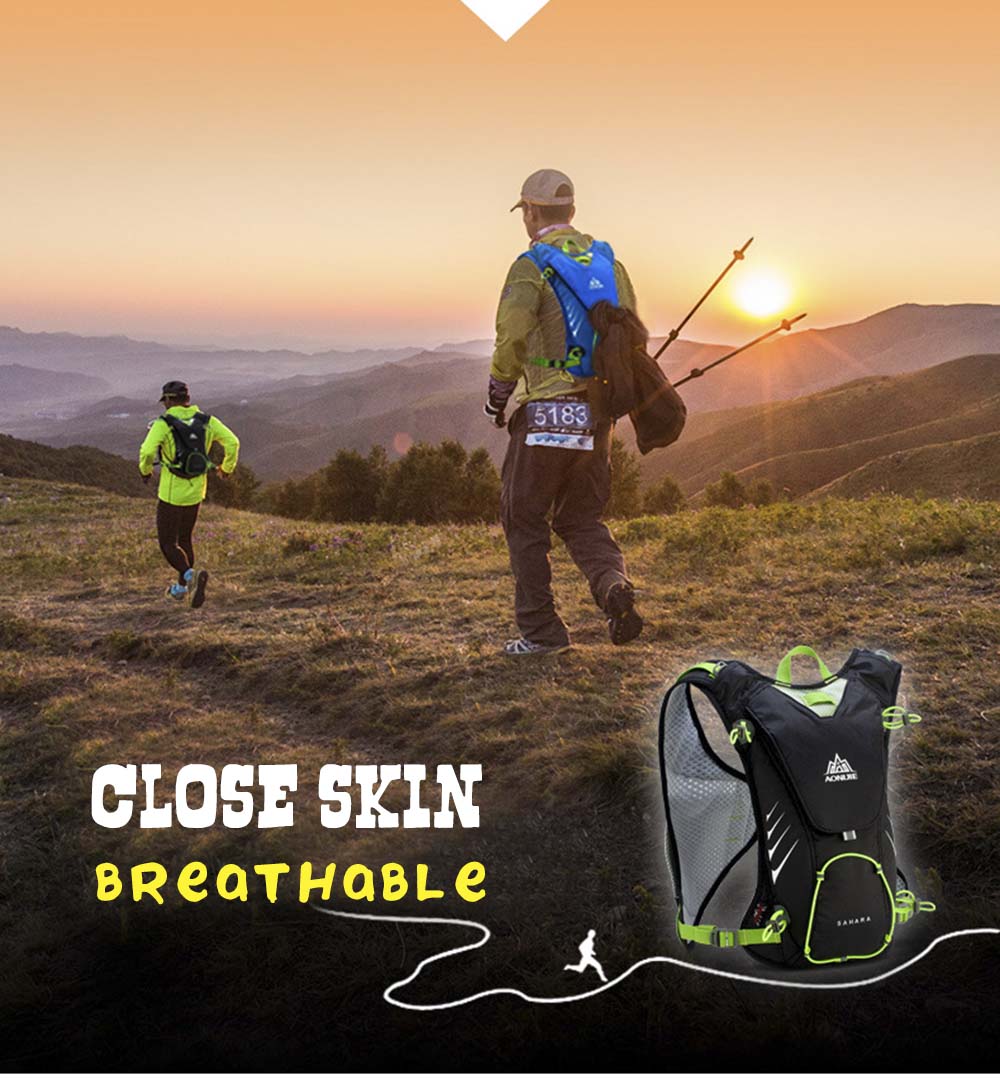 AONIJIE 8L Unisex Running Backpack with 1.5L Water Bag for Outdoor Sports