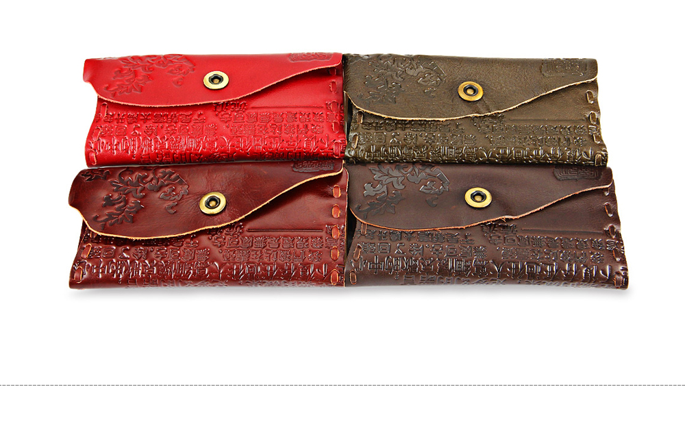 Old Classical Chinese Characters Print Unisex Handmade Snap Fastener Wallet Old Classical Chinese Characters Print Unisex Handmade Snap Fastener Wallet