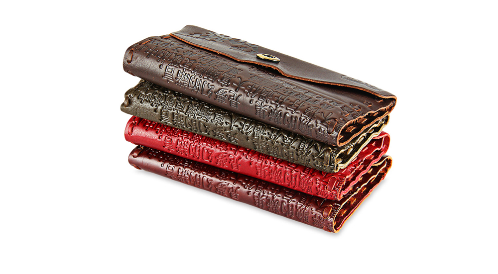 Old Classical Chinese Characters Print Unisex Handmade Snap Fastener Wallet Old Classical Chinese Characters Print Unisex Handmade Snap Fastener Wallet