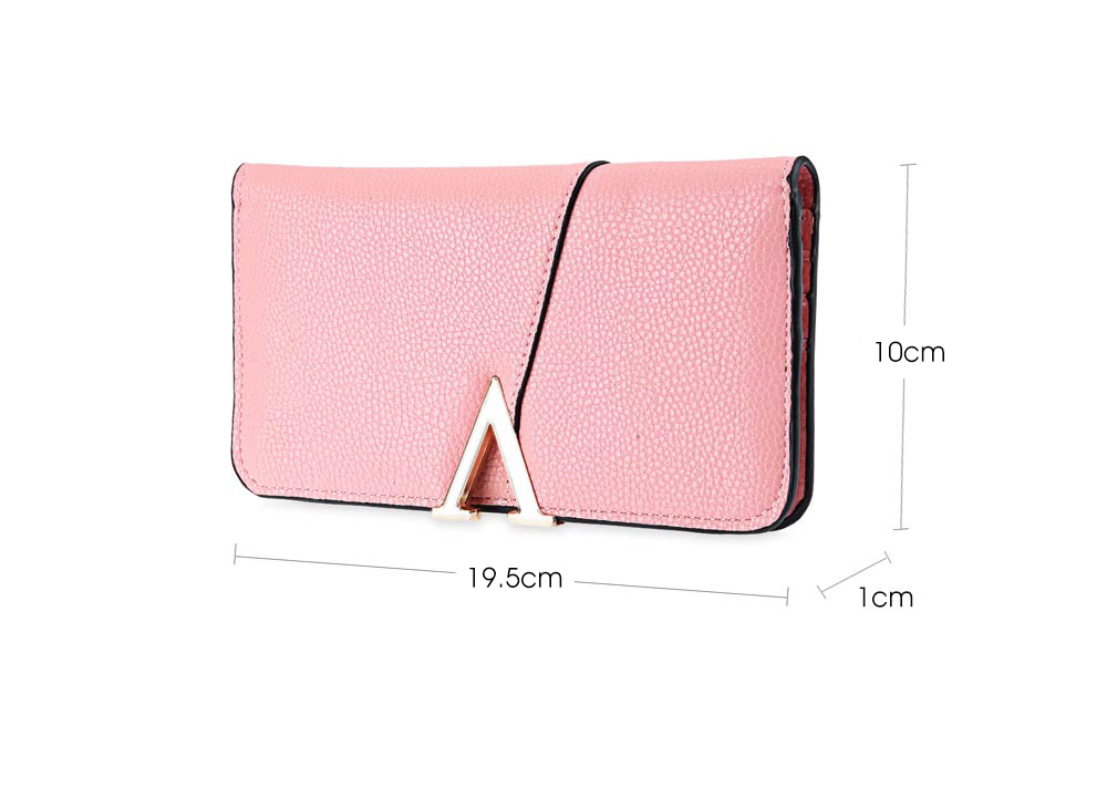 PU Leather Snap Fastener Women Card Holder Clutch Wallet PU Leather Snap Fastener Women Card Holder Clutch Wallet