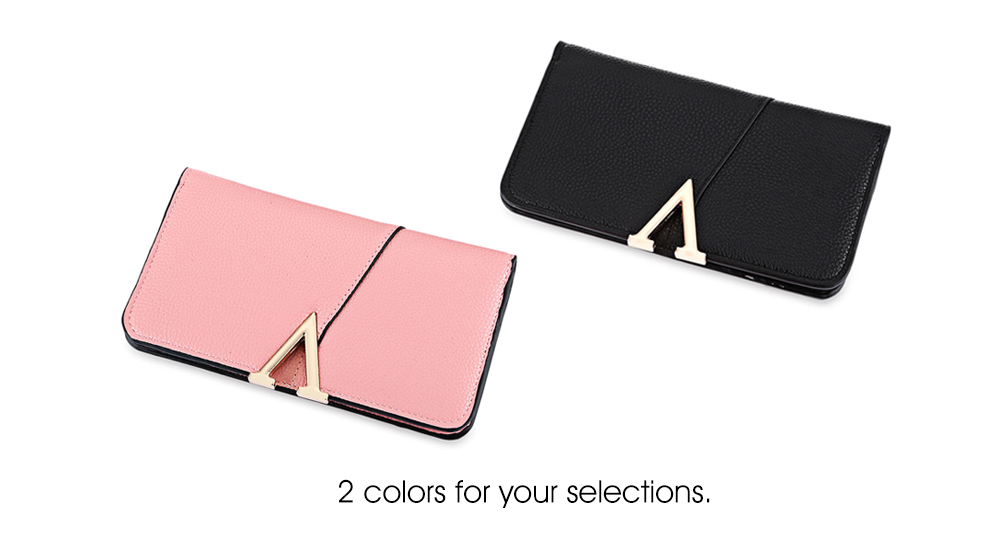 PU Leather Snap Fastener Women Card Holder Clutch Wallet PU Leather Snap Fastener Women Card Holder Clutch Wallet