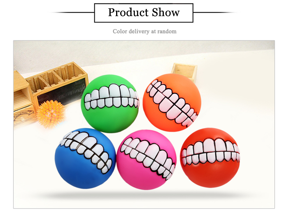 High Quality Bucktooth Pattern Squeaky Ball Chew Toy for Pet Dog Cat High Quality Bucktooth Pattern Squeaky Ball Chew Toy for Pet Dog Cat