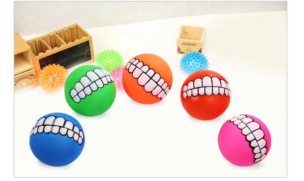 High Quality Bucktooth Pattern Squeaky Ball Chew Toy for Pet Dog Cat High Quality Bucktooth Pattern Squeaky Ball Chew Toy for Pet Dog Cat