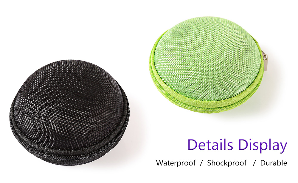 EVA Roundness Portable Earphones Accessory Zipper Box