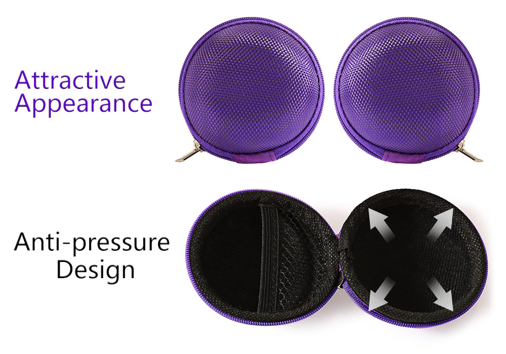 EVA Roundness Portable Earphones Accessory Zipper Box