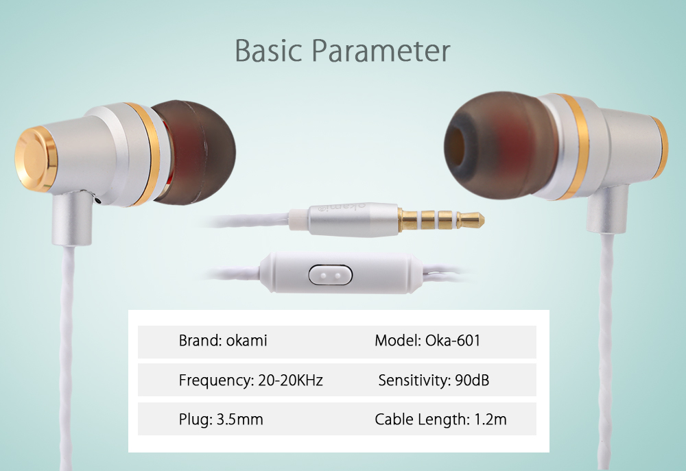 okami Oka - 601 3.5MM Wired Earphones Headphones okami Oka - 601 3.5MM Wired Earphones Headphones