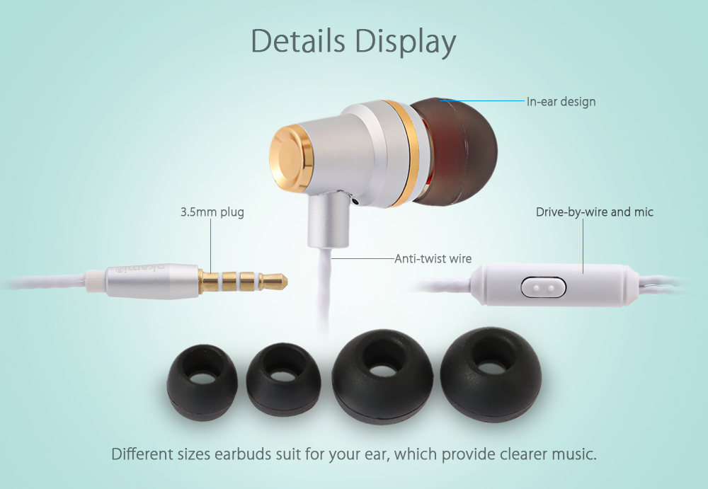 okami Oka - 601 3.5MM Wired Earphones Headphones okami Oka - 601 3.5MM Wired Earphones Headphones