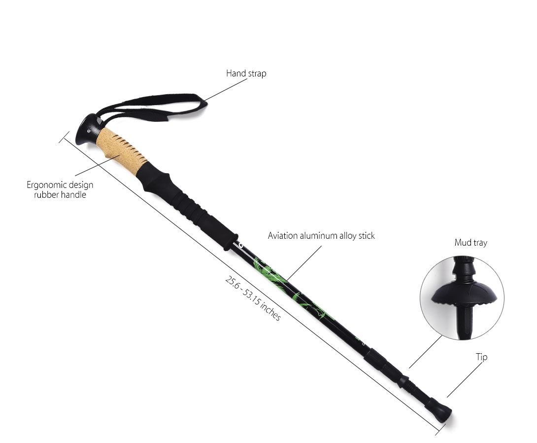 CLEYE 3 Joints Carbon Fiber Trekking Pole Adjustable Telescopic Hiking Walking Stick CLEYE 3 Joints Carbon Fiber Trekking Pole Adjustable Telescopic Hiking Walking Stick