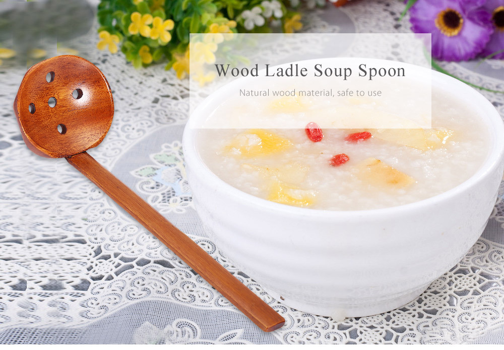 Wood Ladle Round Shape Soup Rice Spoon Wood Ladle Round Shape Soup Rice Spoon