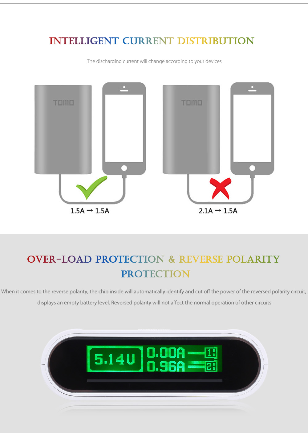 TOMO T4 DIY Smart Power Bank 4 x 18650 Li-ion Battery Micro USB 8 Pin Dual Input / Output Charger