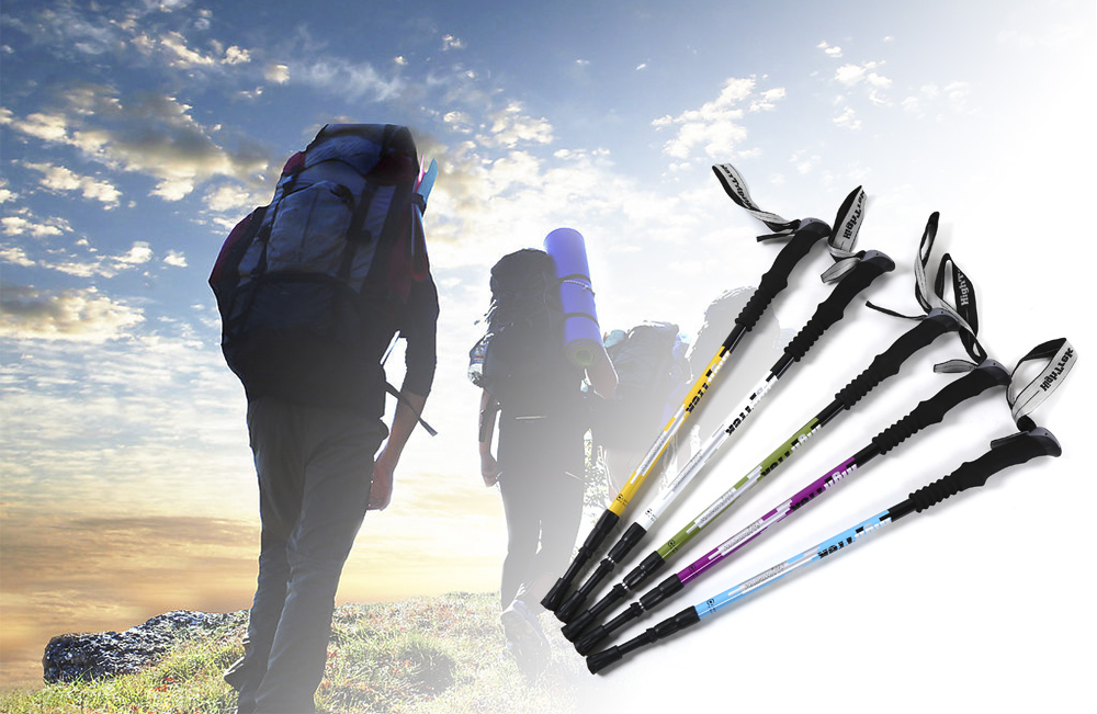 HighTrek 3 Joints 7075 Aluminum Alloy Foldable Climbing Pole Crutch Hiking Stick HighTrek 3 Joints 7075 Aluminum Alloy Foldable Climbing Pole Crutch Hiking Stick