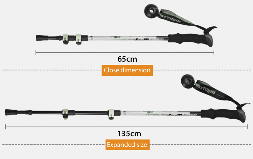 HighTrek 3 Joints 7075 Aluminum Alloy Foldable Climbing Pole Crutch Hiking Stick HighTrek 3 Joints 7075 Aluminum Alloy Foldable Climbing Pole Crutch Hiking Stick