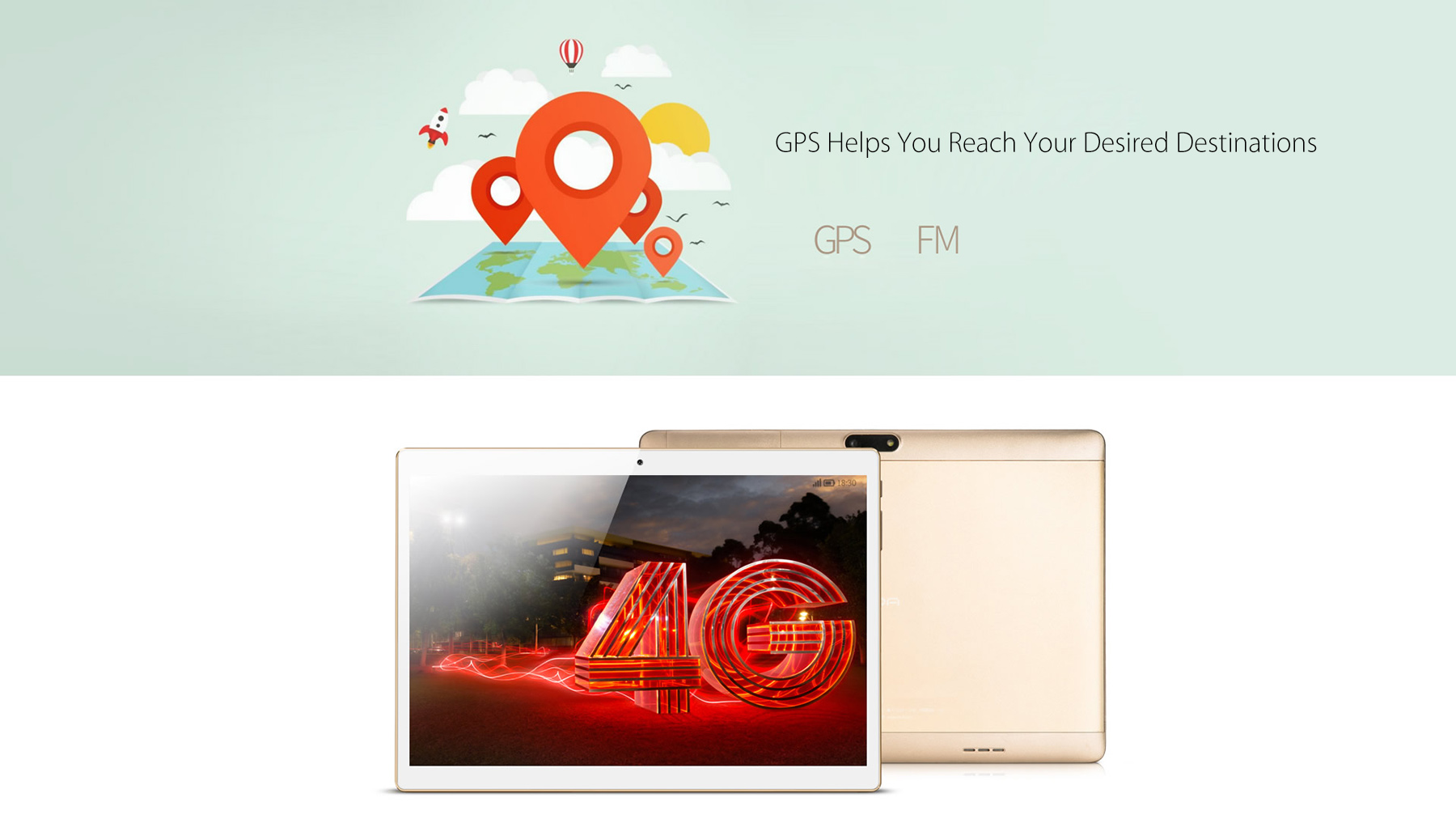 Onda V10 4G Phablet 10.1 inch IPS Screen Android 5.1 MTK6735 1.3GHz Quad Core 1GB RAM 16GB eMMC Dual Cameras GPS FM Bluetooth 4.0