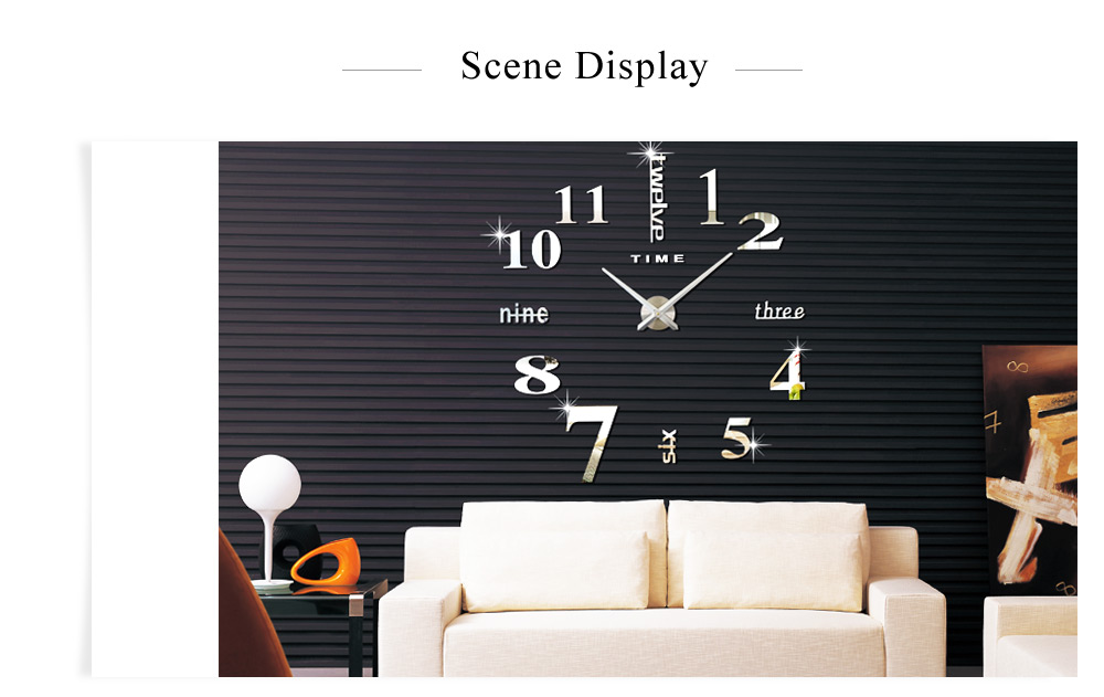 M.Sparkling Large 3D Mirror Effect Sticker DIY Digital Wall Clock M.Sparkling Large 3D Mirror Effect Sticker DIY Digital Wall Clock