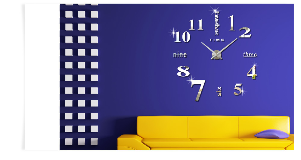 M.Sparkling Large 3D Mirror Effect Sticker DIY Digital Wall Clock M.Sparkling Large 3D Mirror Effect Sticker DIY Digital Wall Clock