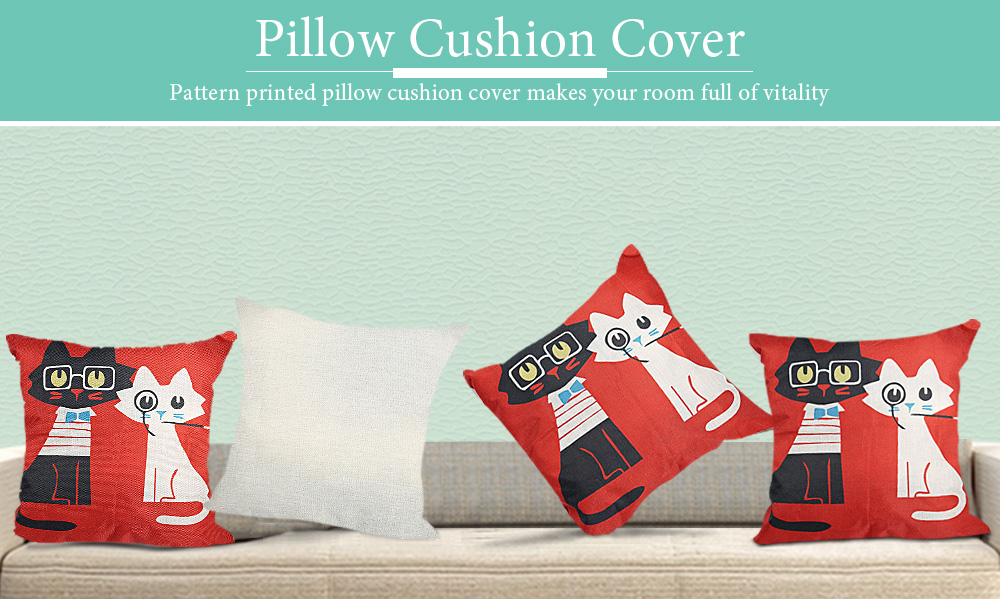 Cat Kitten Animal Cotton Pillow Cushion Cover Home Decor Cat Kitten Animal Cotton Pillow Cushion Cover Home Decor