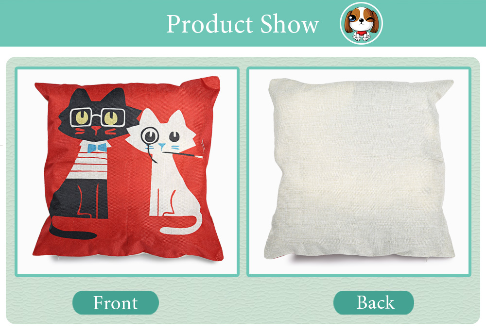 Cat Kitten Animal Cotton Pillow Cushion Cover Home Decor