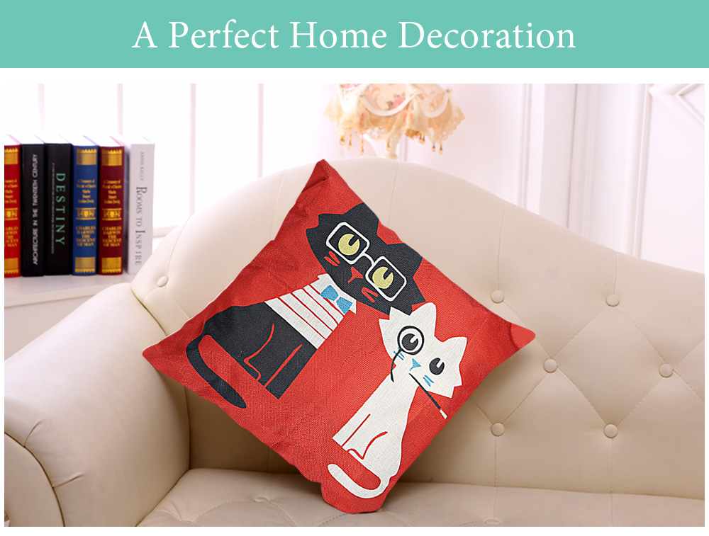 Cat Kitten Animal Cotton Pillow Cushion Cover Home Decor Cat Kitten Animal Cotton Pillow Cushion Cover Home Decor