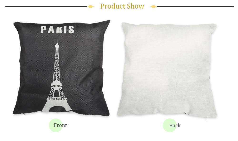 Eiffel Tower Cotton Linen Pillow Cushion Cover Home Decor Eiffel Tower Cotton Linen Pillow Cushion Cover Home Decor