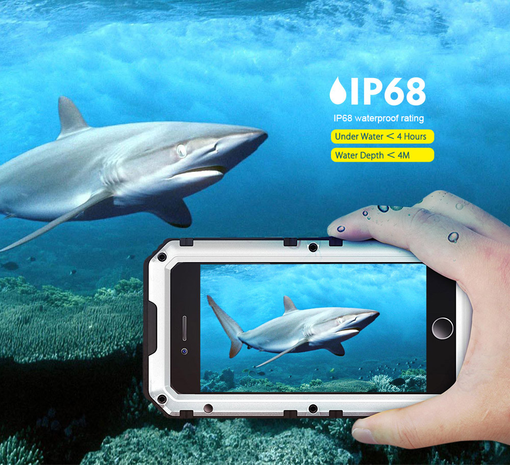 Sample IP68 Waterproof Dustproof Shockproof Aluminum Case Built-in Screen Protector for iPhone 7 Plus