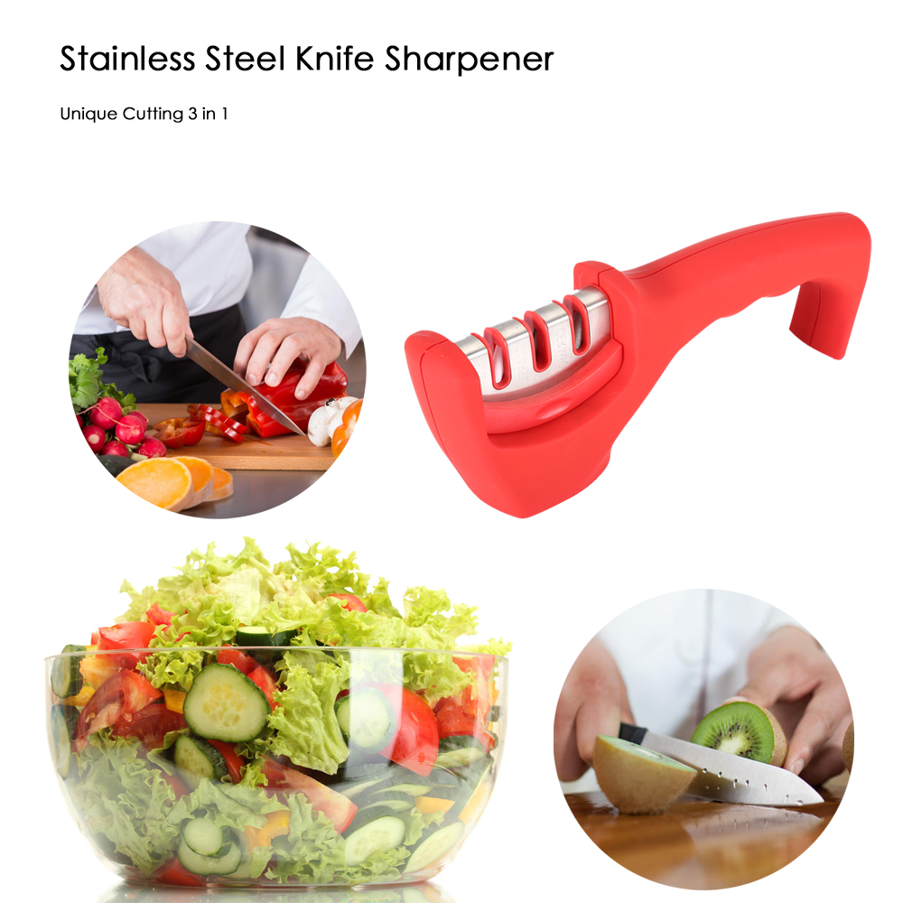 ZHAOLIDA Unique Cutting 3 in 1 Stainless Steel Knife Sharpener Ceramic Whetstone Manual Tool ZHAOLIDA Unique Cutting 3 in 1 Stainless Steel Knife Sharpener Ceramic Whetstone Manual Tool