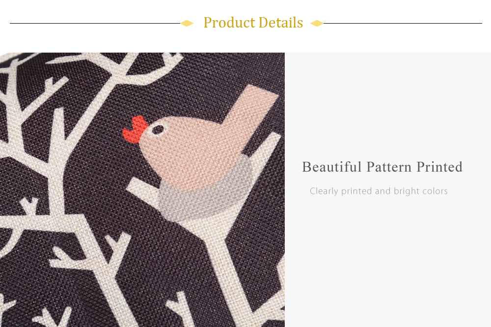 Deer and Bird Pattern Linen Pillow Cushion Cover Home Decor Deer and Bird Pattern Linen Pillow Cushion Cover Home Decor