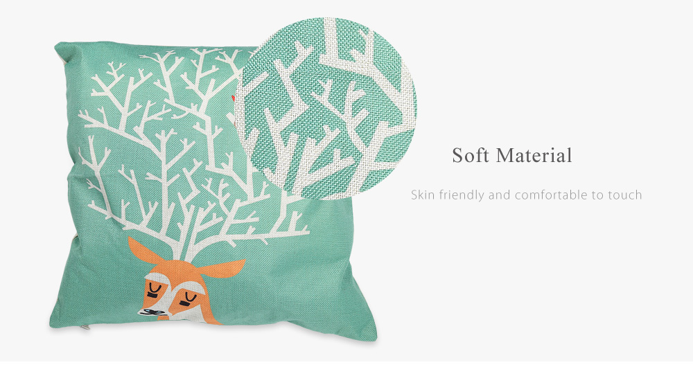 Deer and Bird Pattern Linen Pillow Cushion Cover Home Decor Deer and Bird Pattern Linen Pillow Cushion Cover Home Decor