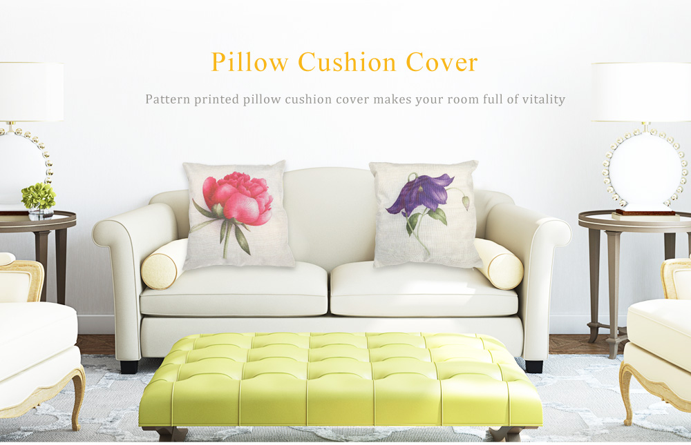 Rose Flower Pattern Cotton Linen Pillow Cushion Cover Home Decor Rose Flower Pattern Cotton Linen Pillow Cushion Cover Home Decor