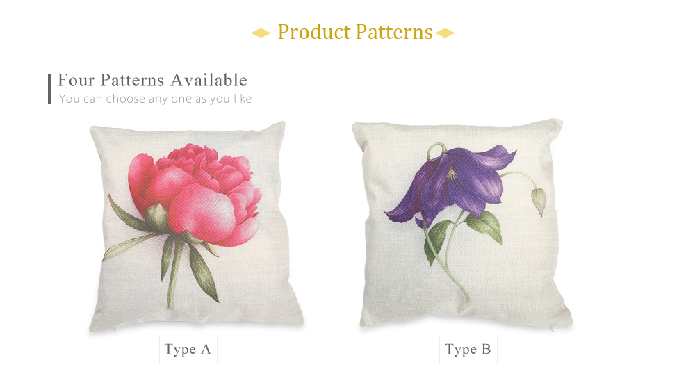 Rose Flower Pattern Cotton Linen Pillow Cushion Cover Home Decor Rose Flower Pattern Cotton Linen Pillow Cushion Cover Home Decor