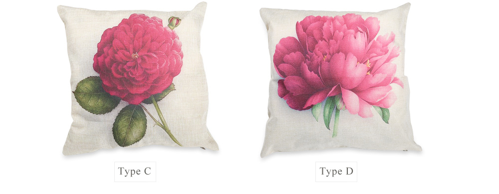 Rose Flower Pattern Cotton Linen Pillow Cushion Cover Home Decor Rose Flower Pattern Cotton Linen Pillow Cushion Cover Home Decor