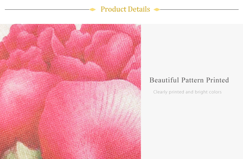 Rose Flower Pattern Cotton Linen Pillow Cushion Cover Home Decor Rose Flower Pattern Cotton Linen Pillow Cushion Cover Home Decor