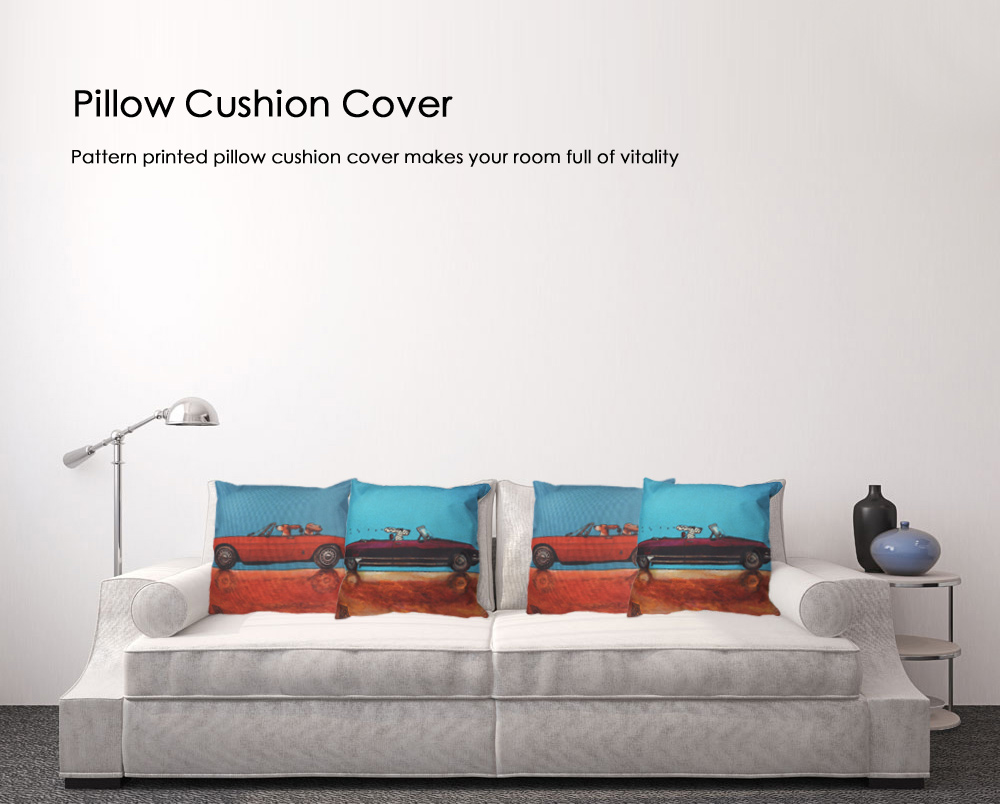 Cartoon Dog Cotton Linen Pillow Cushion Cover Home Decor