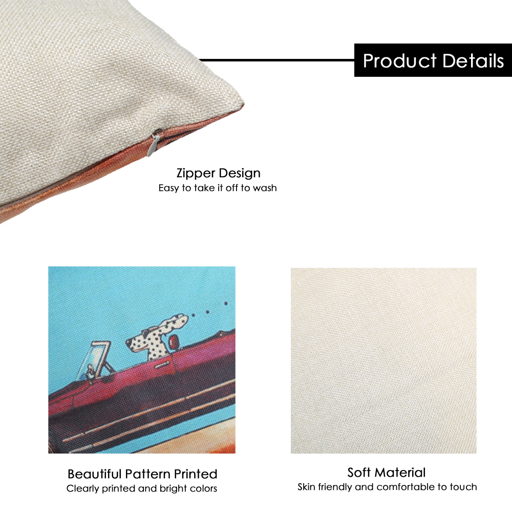 Cartoon Dog Cotton Linen Pillow Cushion Cover Home Decor