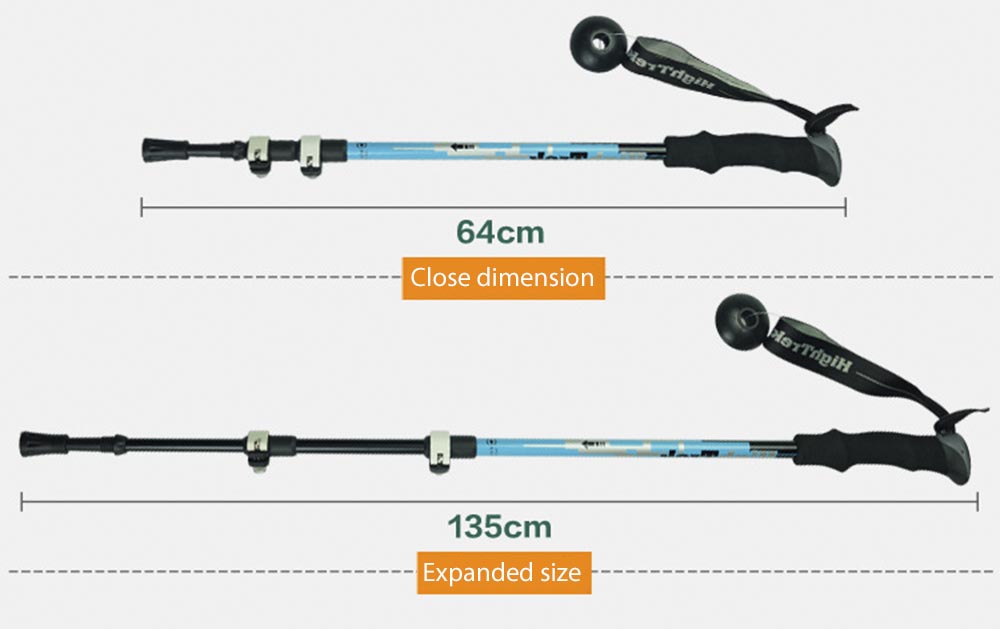 HighTrek HT303 3 Joint Straight Shank External Lock Buckle Hiking Pole HighTrek HT303 3 Joint Straight Shank External Lock Buckle Hiking Pole