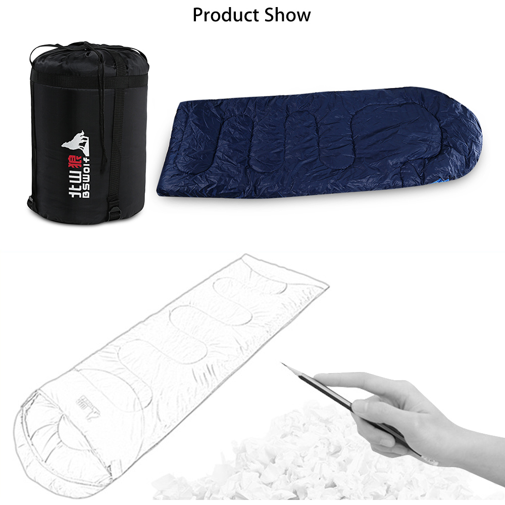 BSWOLF Outdoor Adult Foldable Splicing Water Resistant Envelope Sleeping Bag BSWOLF Outdoor Adult Foldable Splicing Water Resistant Envelope Sleeping Bag
